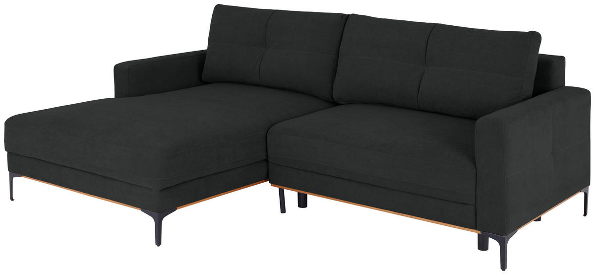 ECKSOFA Anthrazit  - Anthrazit/Schwarz, MODERN, Textil/Metall (162/238cm) - Ondega