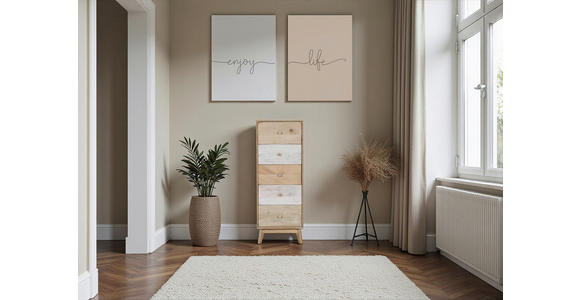 KOMMODE Kata  in 45/120/40 cm  - Naturfarben/Weiß, Design, Holz (45/120/40cm) - Landscape
