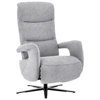 RELAXSESSEL in Textil Hellgrau  - Hellgrau/Schwarz, Design, Textil/Metall (71/112/83-176cm) - Beldomo Style