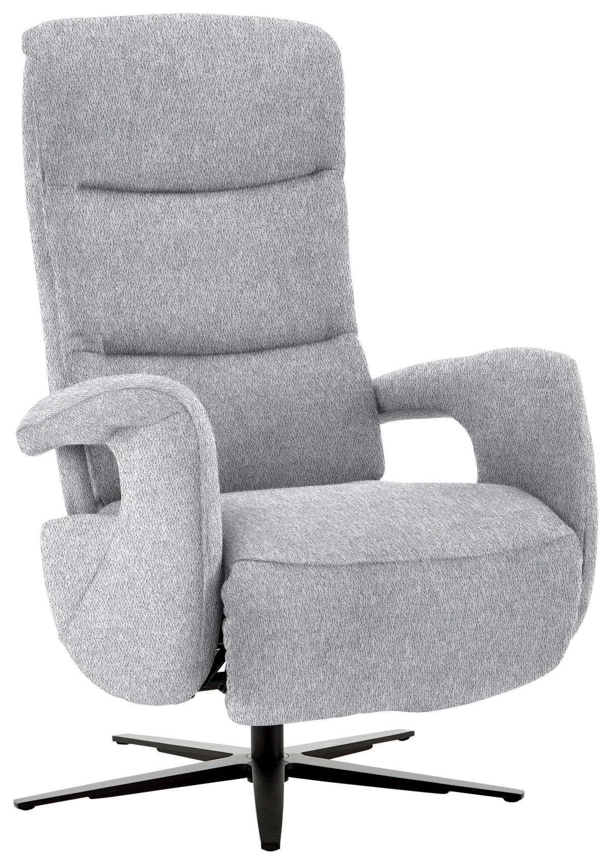RELAXSESSEL in Textil Hellgrau  - Hellgrau/Schwarz, Design, Textil/Metall (71/112/83-176cm) - Beldomo Style