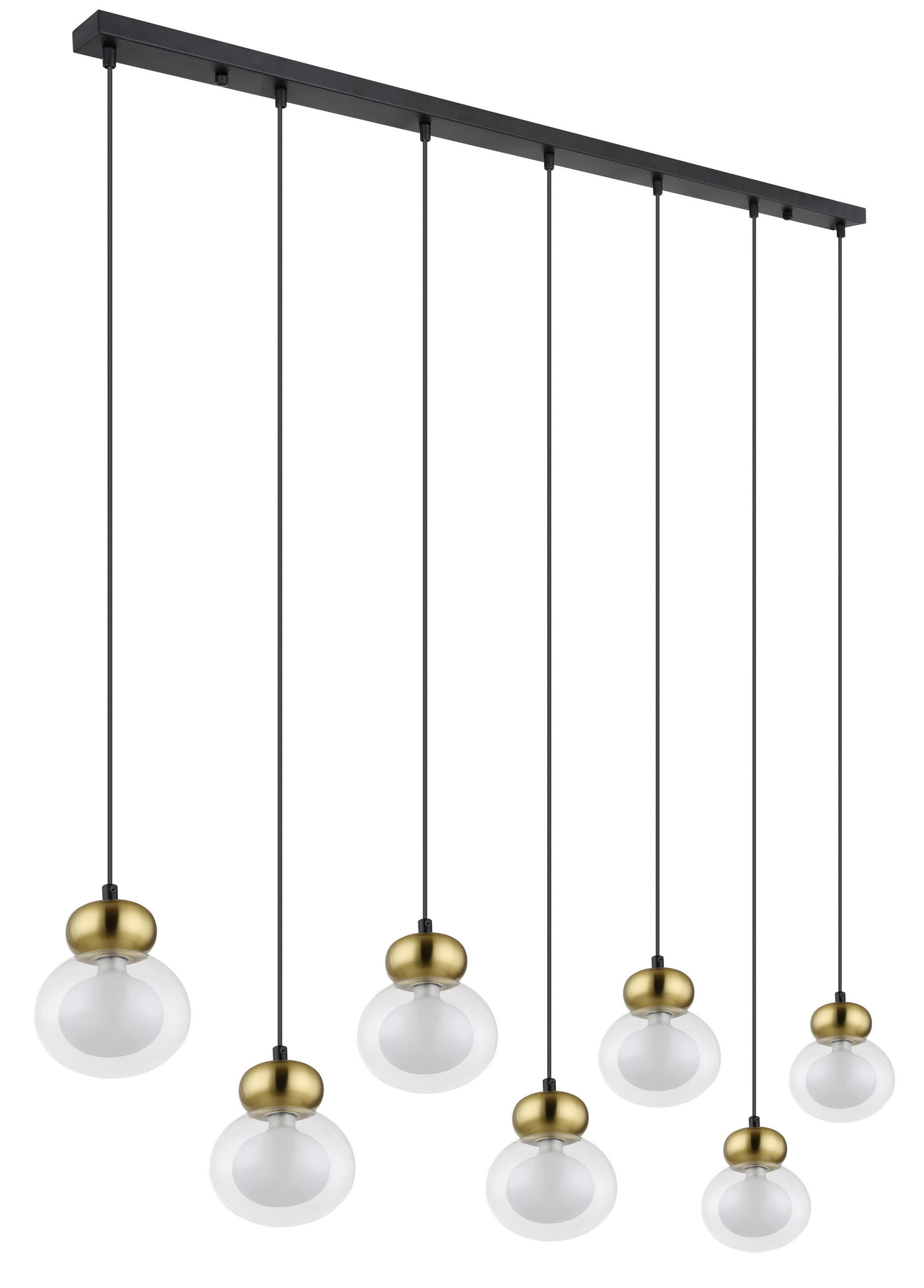 HÄNGELEUCHTE 133/13,4/120 cm   - Klar/Schwarz, Design, Glas/Metall (133/13,4/120cm) - Globo