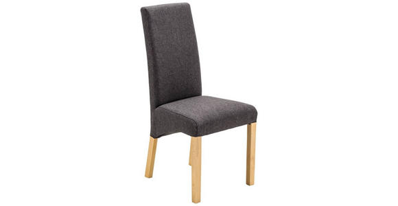 STUHL Webstoff Anthrazit, Buchefarben - Anthrazit/Buchefarben, KONVENTIONELL, Holz/Textil (47/102/57cm) - Carryhome