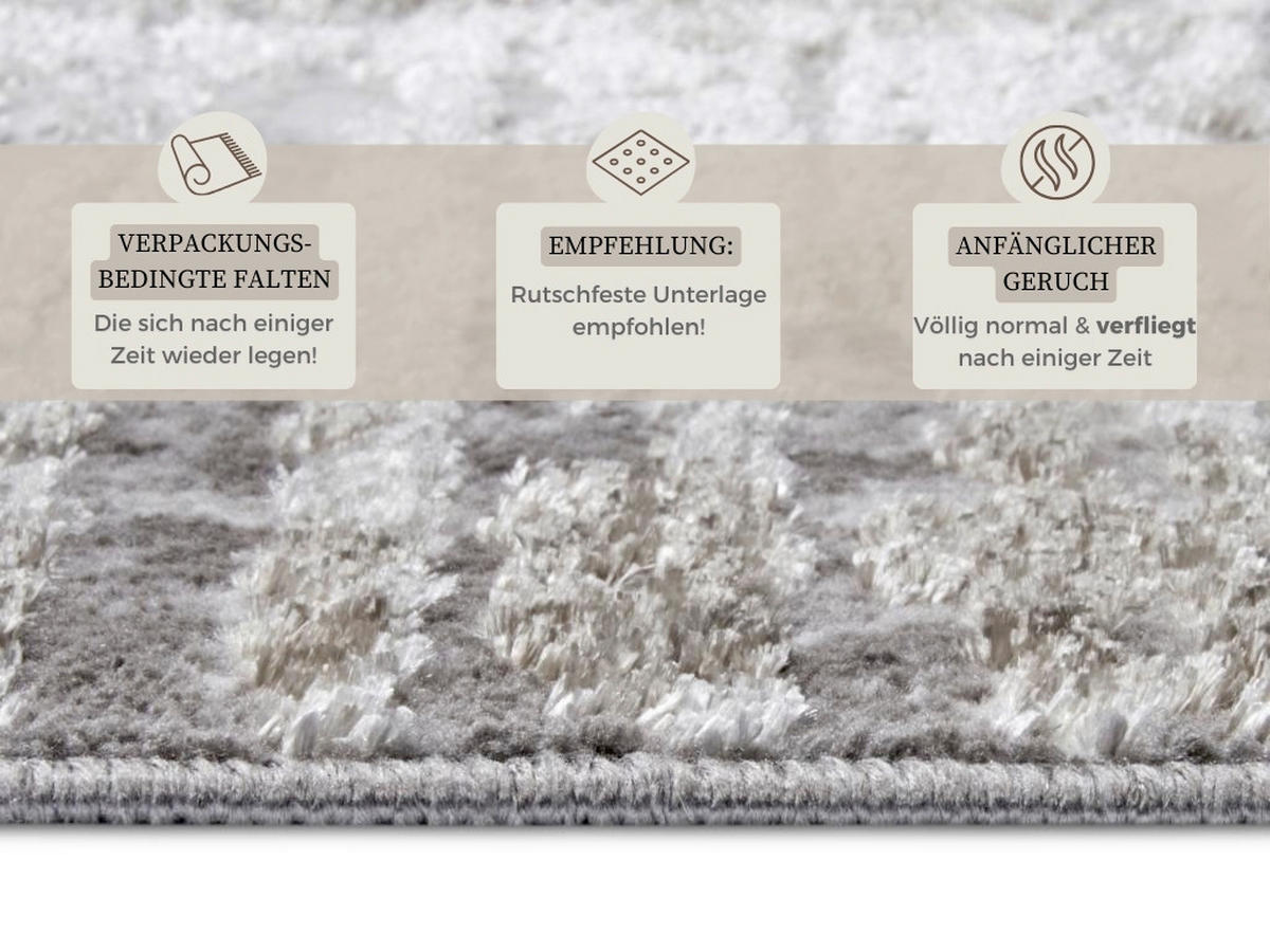 VINTAGE-TEPPICH 160/235 cm Shine Creme, Grau  - Creme/Grau, Basics, Kunststoff (160/235cm) - Hanse Home