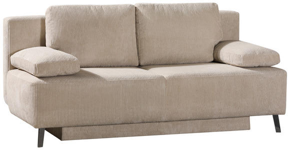 SCHLAFSOFA  in Cord Creme  - Creme/Schwarz, MODERN, Textil/Metall (197/92/88cm) - Novel
