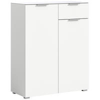 KOMMODE  in 90/112/40 cm  - Silberfarben/Weiß, Design, Glas/Holzwerkstoff (90/112/40cm) - Livetastic