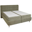 BOXSPRINGBETT 180/200 cm  in Olivgrün  - Schwarz/Olivgrün, KONVENTIONELL, Textil/Metall (180/200cm) - Dieter Knoll