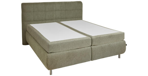 BOXSPRINGBETT 180/200 cm  in Olivgrün  - Schwarz/Olivgrün, KONVENTIONELL, Textil/Metall (180/200cm) - Dieter Knoll