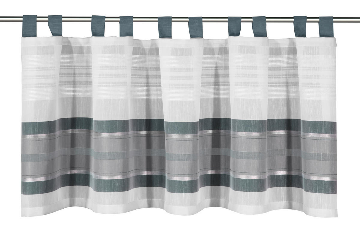 KURZGARDINE  140/45 cm  - Blau/Weiß, Basics, Textil (140/45cm)