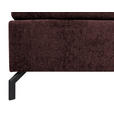 BOXSPRINGBETT 180/200 cm,  in Dunkelrot, Topper, H2 + H2 = mittel  - Schwarz/Dunkelrot, Design, Textil/Metall (180/200cm) - Esposa