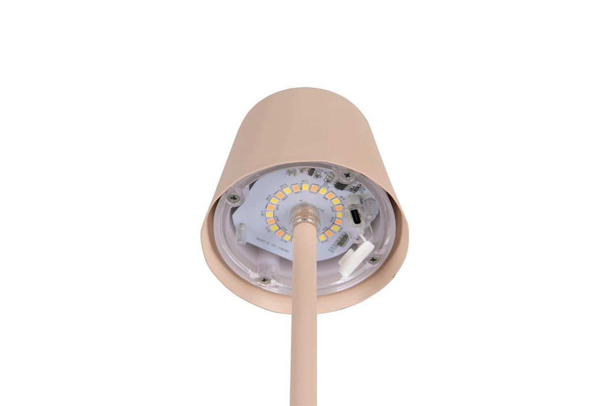 AKKU-TISCHLEUCHTE Diaz 8,5/21 cm  - Sandfarben, Design, Metall (8,5/21cm)