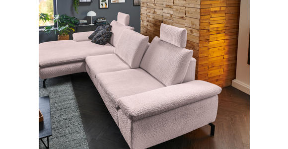 ECKSOFA in Struktur Altrosa  - Schwarz/Altrosa, Design, Textil/Metall (341/181cm) - Dieter Knoll