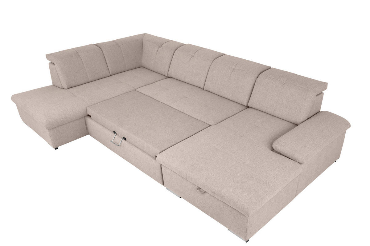 WOHNLANDSCHAFT in Beige  - Beige/Grau, Design, Textil/Metall (215/328/173cm) - MID.YOU
