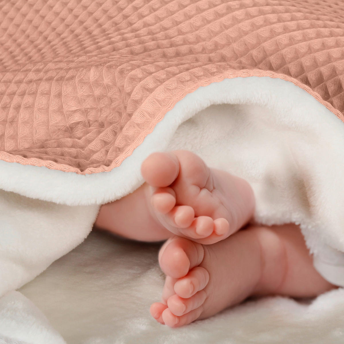 KUSCHELDECKE babybay Kuscheldecke 75x100 cm Waffelpiqué  - Hellrosa, Basics, Textil (100/75/1cm) - Babybay