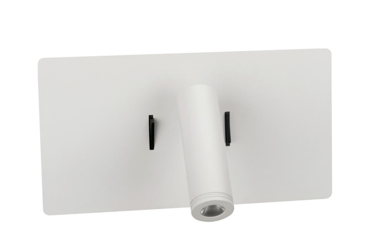 NÁSTENNÉ LED SVIETIDLO, 23/9-16/12 cm - biela, Basics, kov (23/9-16/12cm) - Novel