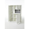 HIGHBOARD in 94/137/38 cm - Edelstahlfarben/Weiß Hochglanz, Design, Glas/Holzwerkstoff (94/137/38cm) - Xora