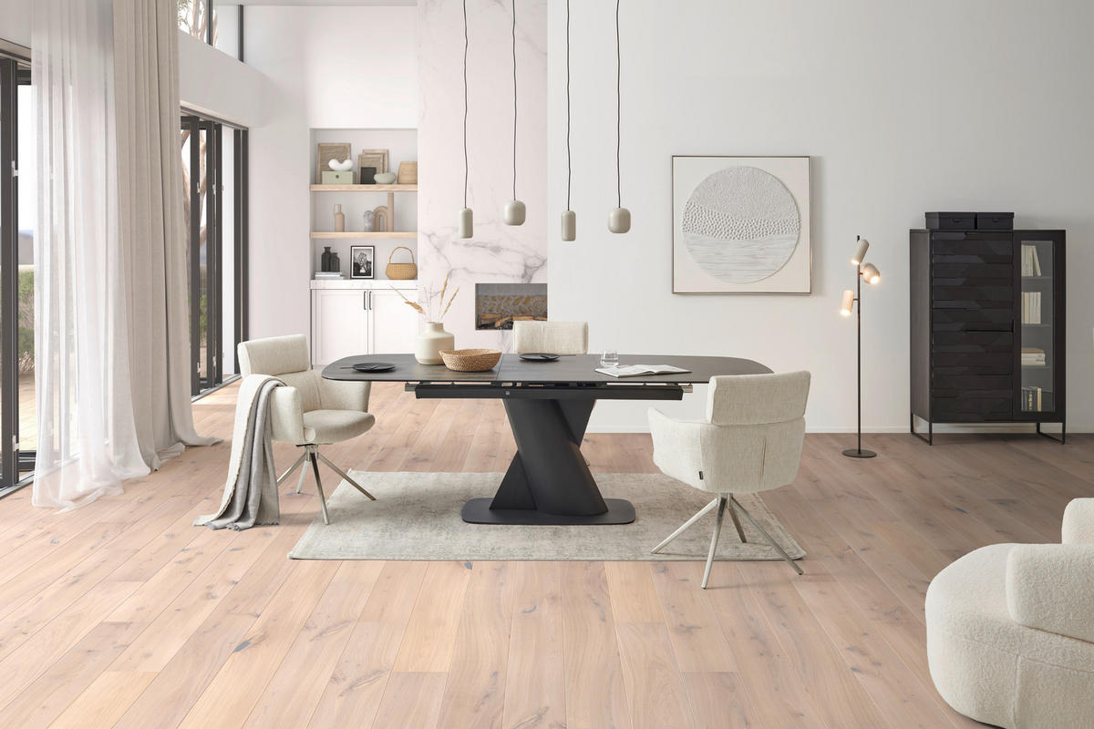 ARMLEHNSTUHL  in Edelstahl Mikrofaser  - Edelstahlfarben/Beige, KONVENTIONELL, Textil/Metall (61/89/63cm) - Livetastic