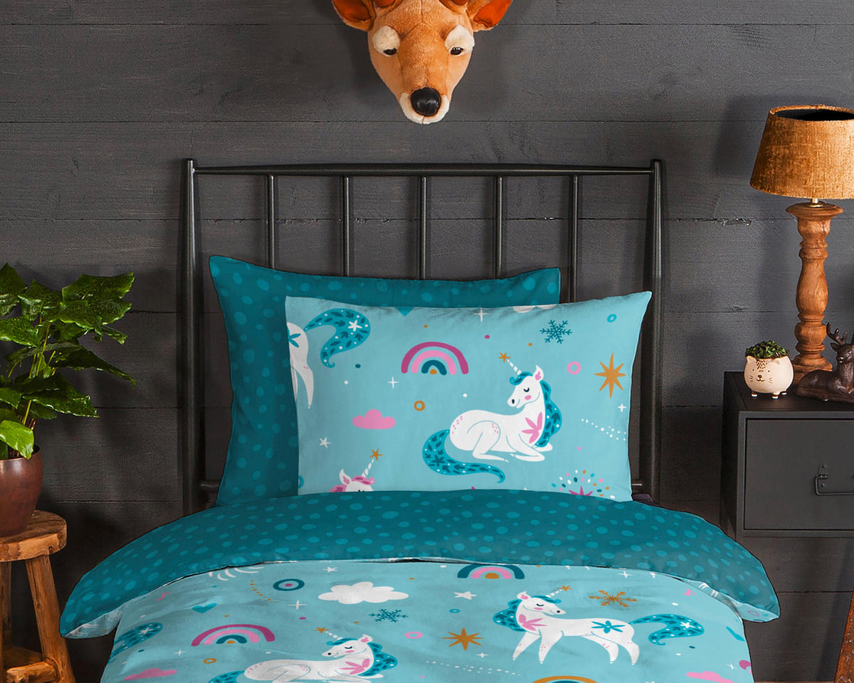 KINDERBETTWÄSCHE 140/200 cm  - Blau, Trend, Textil (140/200cm)