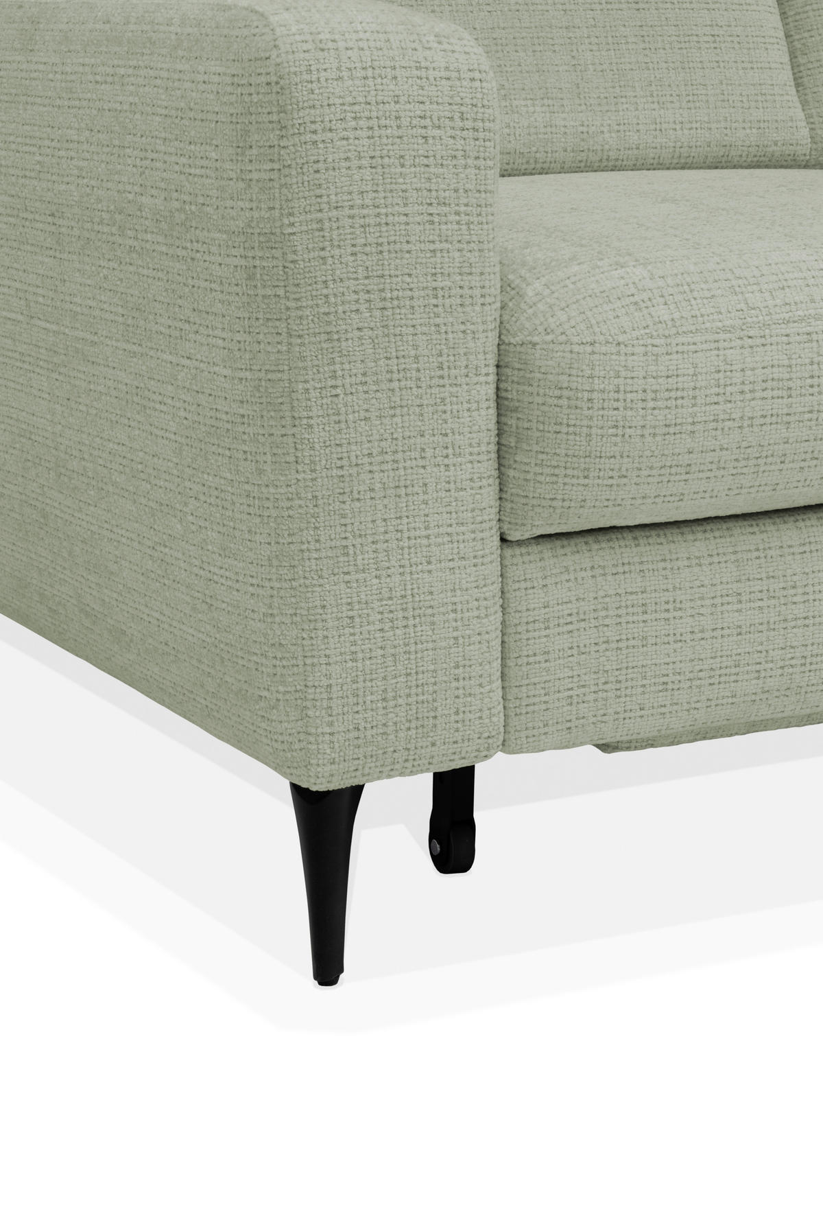 ECKSOFA FABIO in Chenille Grün  174/223 cm  - Schwarz/Grün, Design, Textil/Metall (174/223cm) - Livetastic