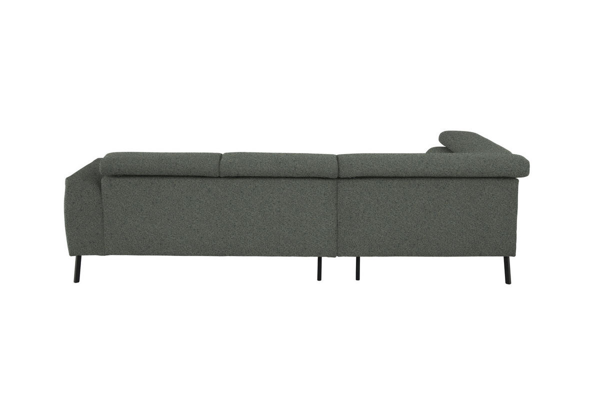 ECKSOFA in Struktur Grau  205/280 cm  - Schwarz/Grau, Design, Textil/Metall (205/280cm) - Xora