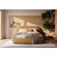 STOPPAD SÄNG ,140/200 cm  i honung  - honung/svart, Modern, metall/trämaterial (140/200cm) - MID.YOU