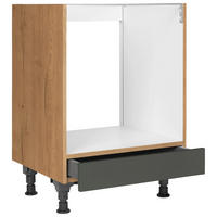 HERDUMBAUSCHRANK 60,0/87,0/56,0 cm  Grün, Eichefarben  - Eichefarben/Grün, Modern, Holzwerkstoff (60,0/87,0/56,0cm) - Nobilia