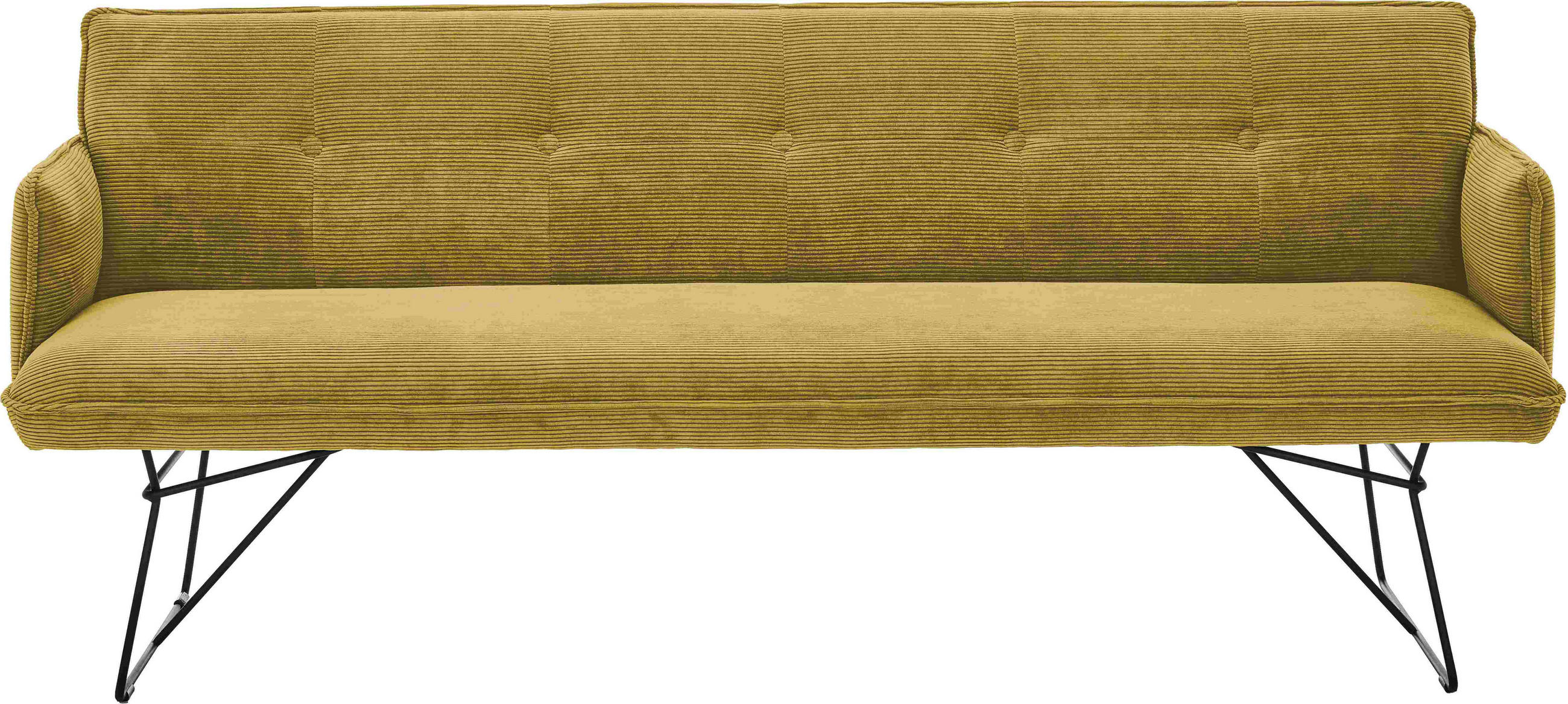 SITZBANK 212/89/70 cm  in Gelb, Goldfarben  - Gelb/Goldfarben, Design, Textil/Metall (212/89/70cm) - Pure Home Lifestyle