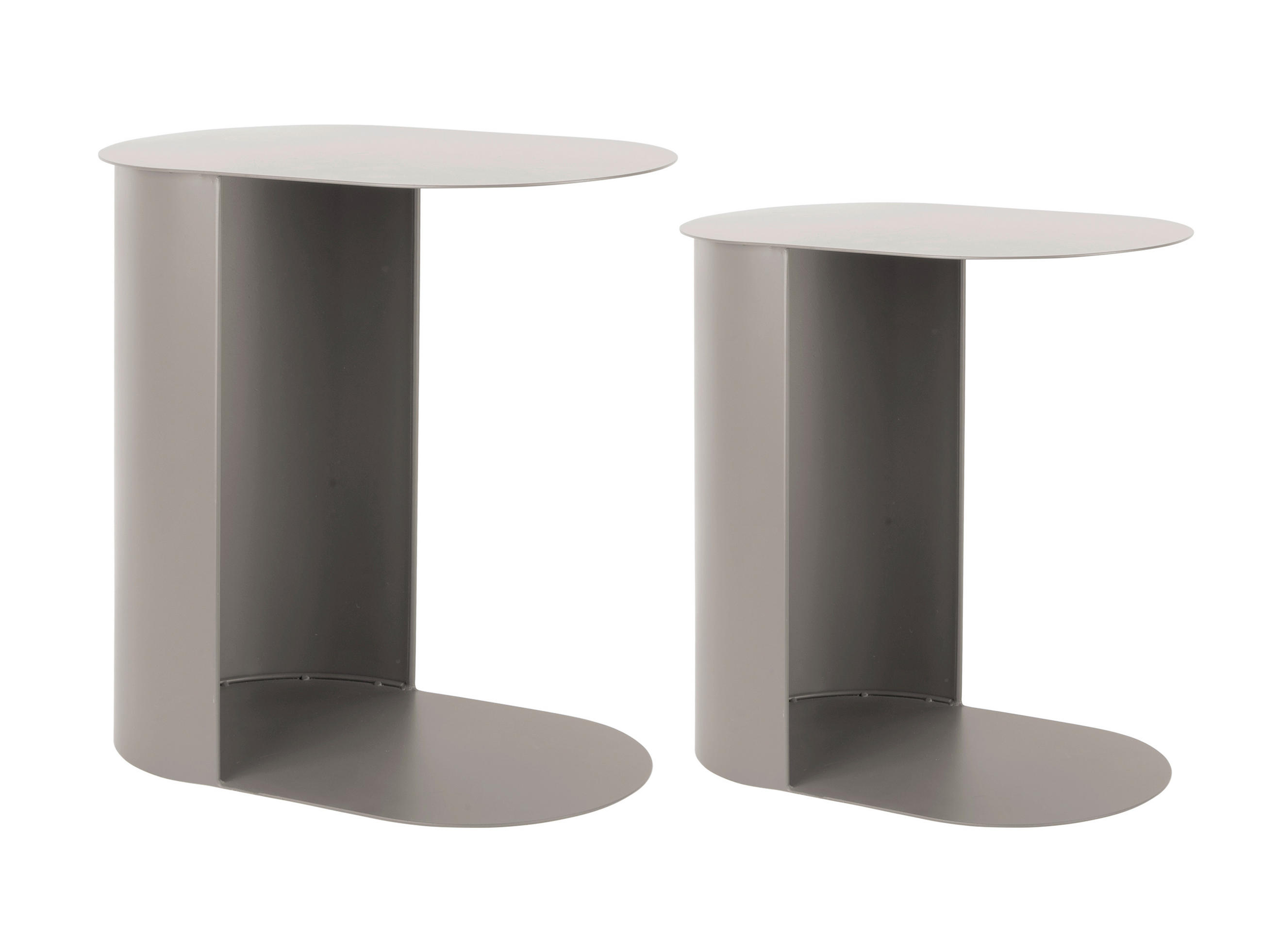 BEISTELLTISCHSET rund Greige  - Greige, Basics, Metall (45/30/48cm) - Karlsson