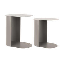 BEISTELLTISCHSET rund Greige  - Greige, Basics, Metall (45/30/48cm) - Karlsson