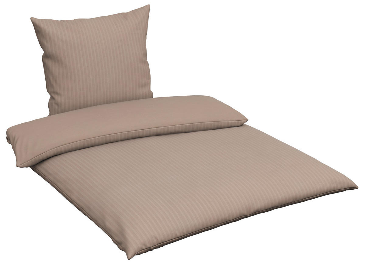 BETTWÄSCHE BANDA Makosatin 200/200 cm  - Schlammfarben, Basics, Textil (200/200cm) - Novel