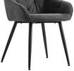 ARMLEHNSTUHL Webstoff Grau Eisen  - Schwarz/Grau, ROMANTIK / LANDHAUS, Textil/Metall (55/80/61cm) - Livetastic
