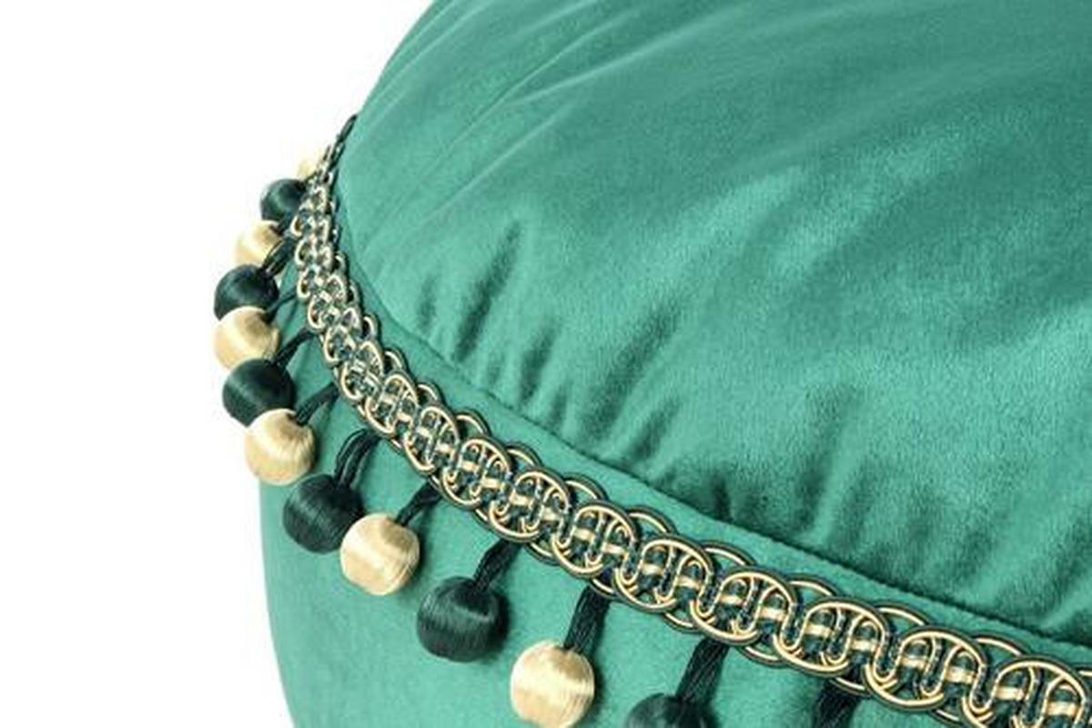 POUF Samt 65/25/65 cm  - Grün, LIFESTYLE, Textil (65/25/65cm) - Kayoom