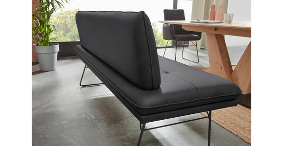 SITZBANK in Metall, Textil Schwarz  - Schwarz, Design, Textil/Metall (195/87/65cm) - Dieter Knoll