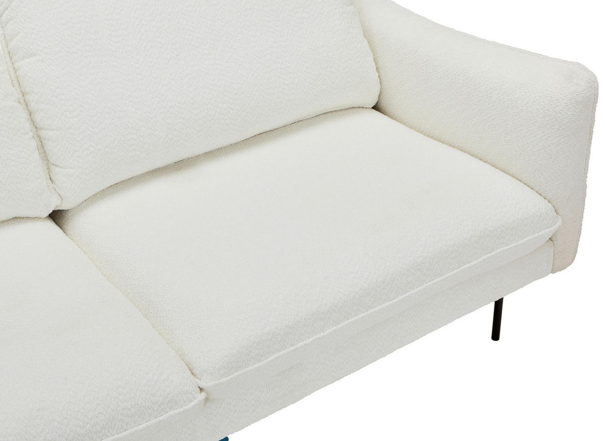 SOFA tekstil  bijela    - bijela/crna, Trend, tekstil/metal (198/90/85cm) - MID.YOU