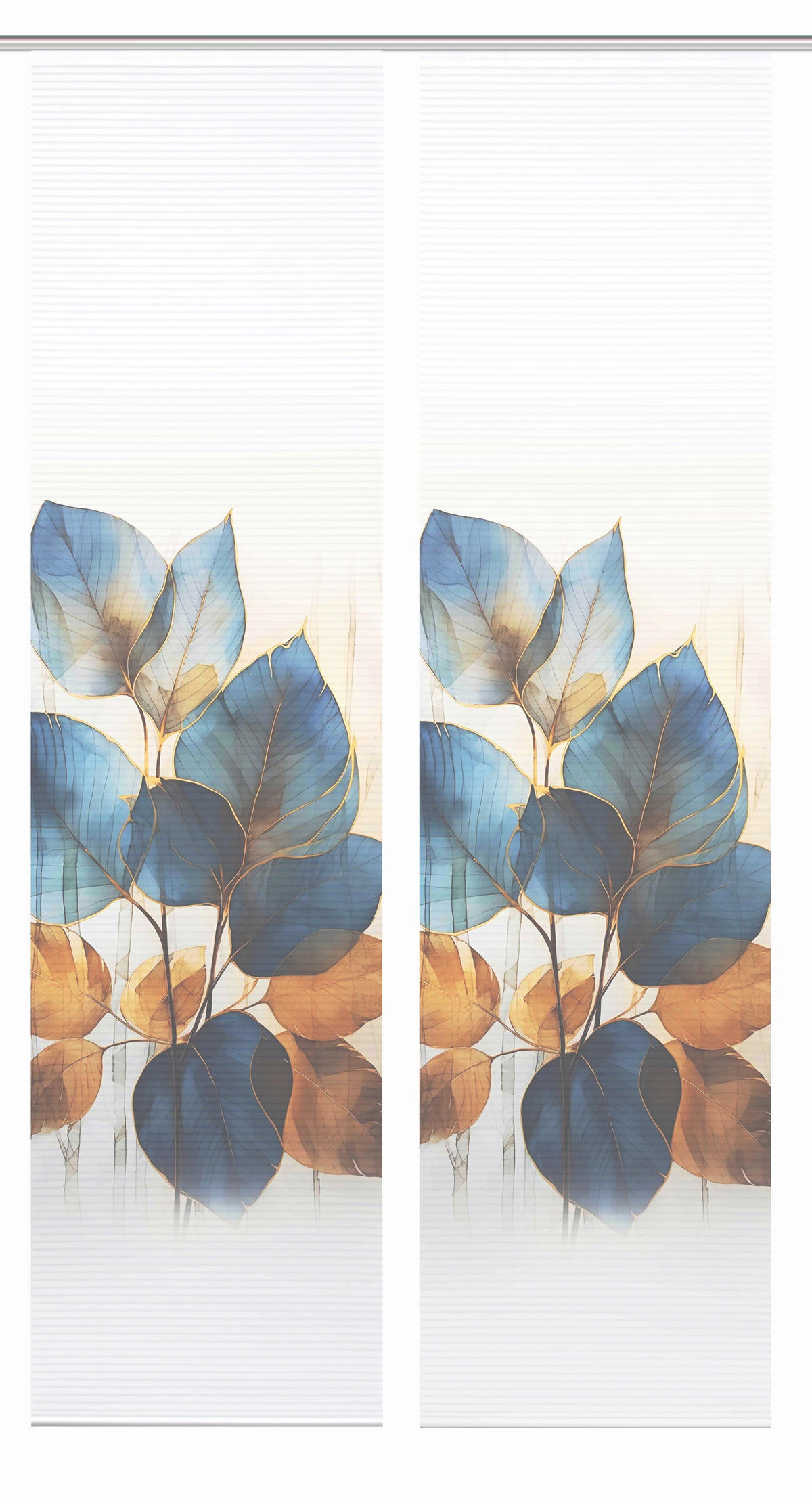 FLÄCHENVORHANG  2 Stück  blickdicht  60/245 cm   - Blau/Weiß, LIFESTYLE, Textil (60/245cm)