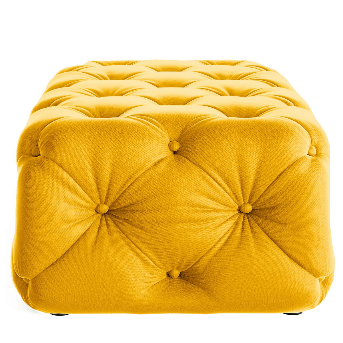HOCKER in Textil Senfgelb  - Senfgelb/Schwarz, Design, Kunststoff/Textil (130/39/65cm) - P & B