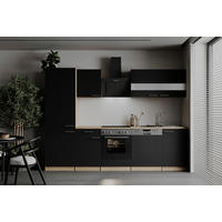 MODULKÖK 280 cm   i svart  - stålfärgad/svart, Basics, metall/trämaterial (280cm) - Respekta