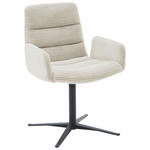 ARMLEHNSTUHL  in Cord  - Schwarz/Naturfarben, Design, Textil/Metall (61/88/66cm) - Dieter Knoll