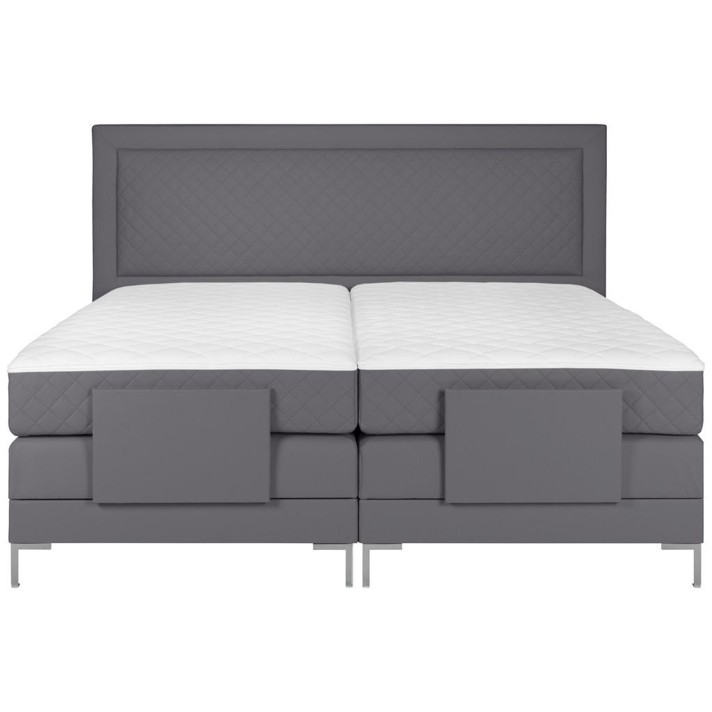 Thumbnail - Welnova Boxspringbett, Grau, Textil, H5, 7-Zonen, Höhe ca. 21 cm, 160x200 cm, gepolstertes Kopfteil, in verschiedenen Gr...
