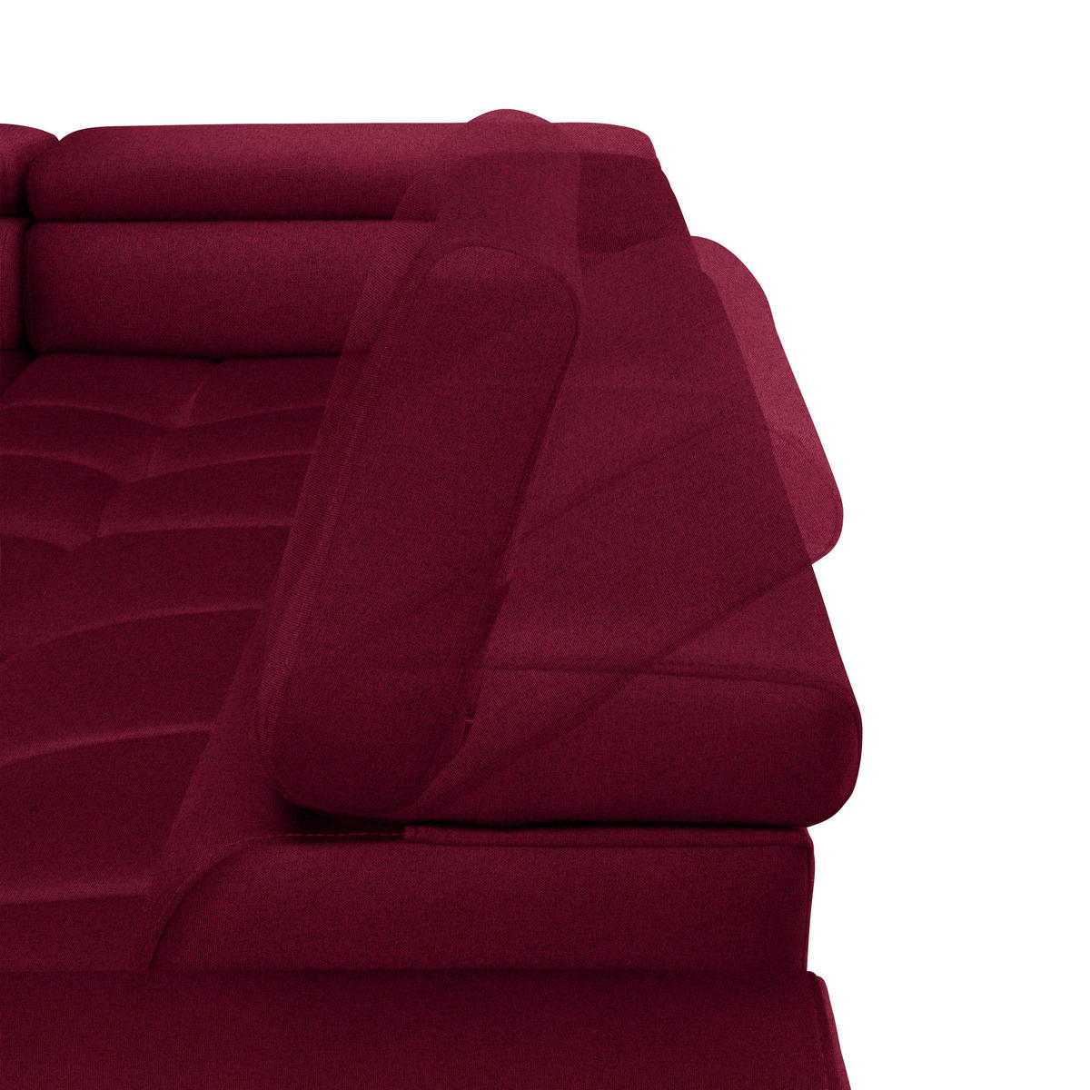 ECKSOFA in Webstoff Rot  - Rot/Schwarz, Design, Textil/Metall (216/300cm) - Welnova
