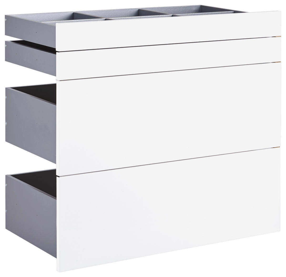 SCHUBLADENSET 90,9/82/46,8 cm   - Weiss Hochglanz, Konventionell, Holzwerkstoff (90,9/82/46,8cm) - Hom`in