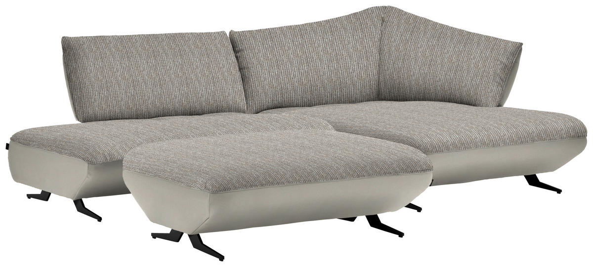 ECKSOFA in Webstoff, Struktur Naturfarben, Sandfarben  - Sandfarben/Anthrazit, Design, Textil/Metall (265/172cm) - Joop!