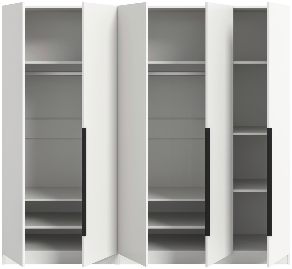 DREHTÜRENSCHRANK  in Weiß  - Schwarz/Weiß, MODERN, Holzwerkstoff (200/181/52cm) - MID.YOU