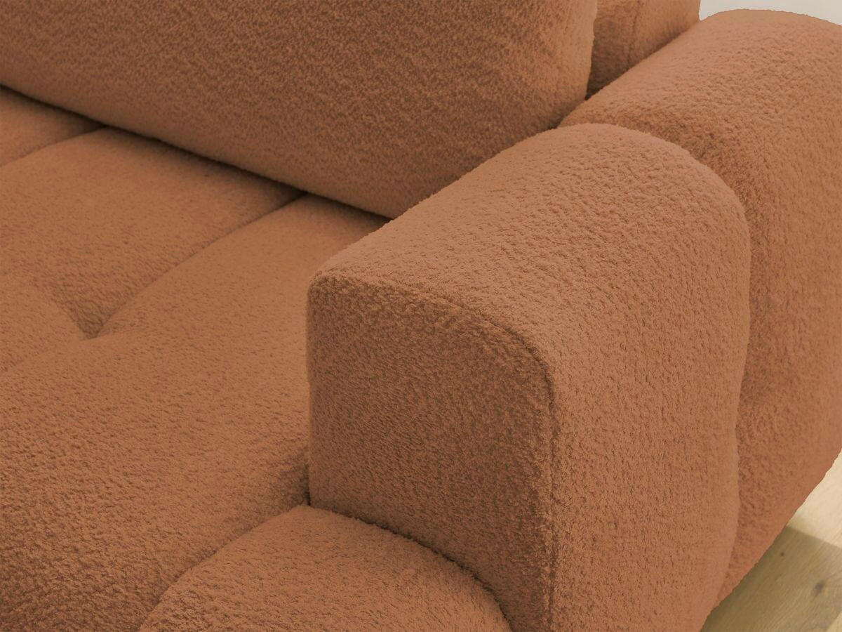 ECKSCHLAFSOFA EVEREST Bouclé Orange  inkl. Rückenkissen, Schlaffunktion  - Schwarz/Orange, MODERN, Kunststoff/Textil (204/282cm)