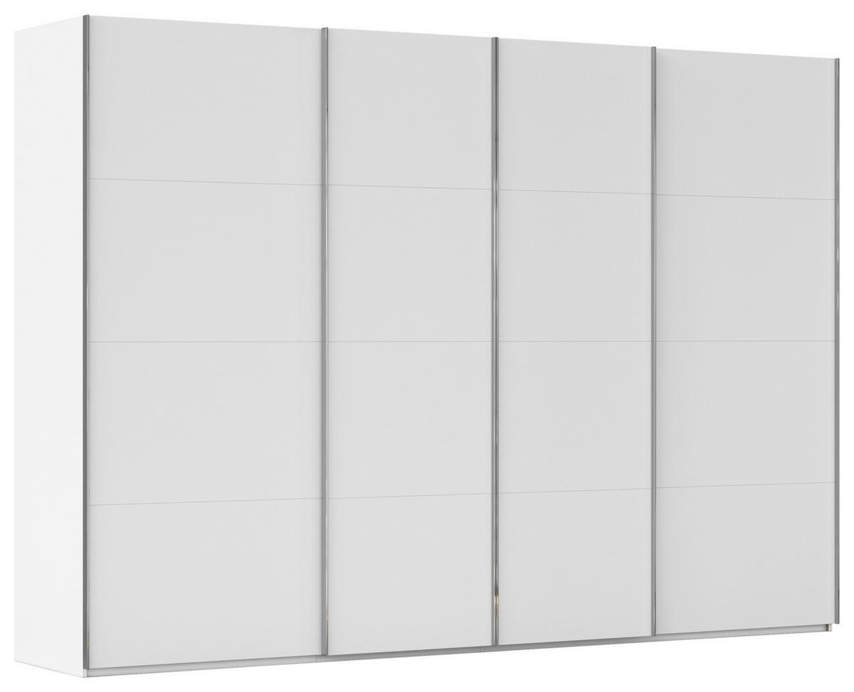 SCHWEBETÜRENSCHRANK 316/235/68 cm 4-türig Weiß  - Chromfarben/Weiß, Design, Holzwerkstoff/Metall (316/235/68cm) - Novel