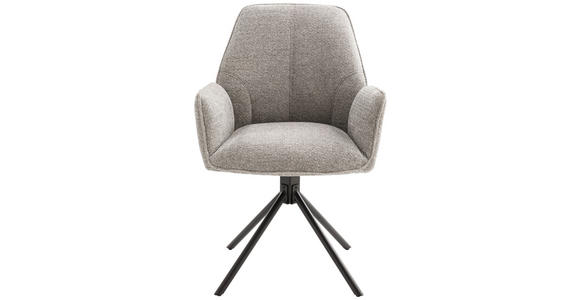 ARMLEHNSTUHL  Sitzfläche 180° drehbar, automatische Rückholfunktion  - Schwarz/Grau, Design, Textil/Metall (59/88/63cm) - Carryhome