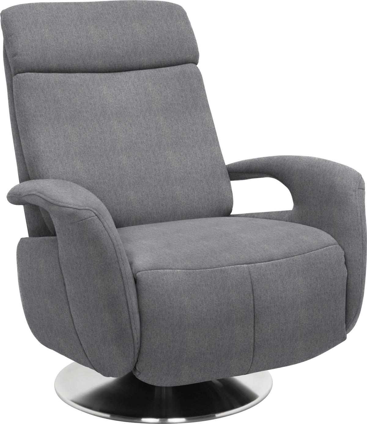 RELAXSESSEL Chenille, Flachgewebe    - Edelstahlfarben/Grau, KONVENTIONELL, Textil/Metall (84/109/88cm) - Livetastic