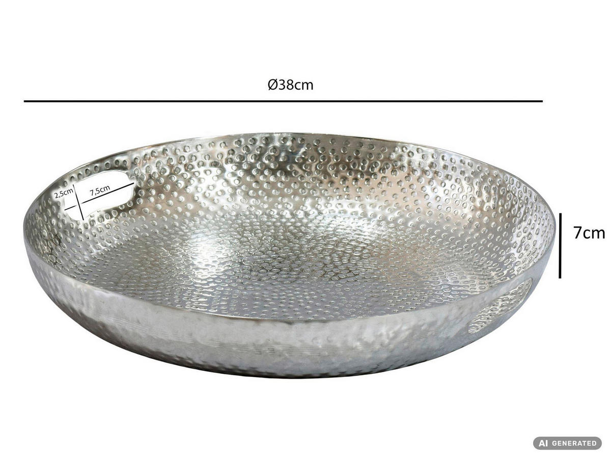 OBSTSCHALE  - Silberfarben, Design, Metall (38/7/38cm) - Livetastic