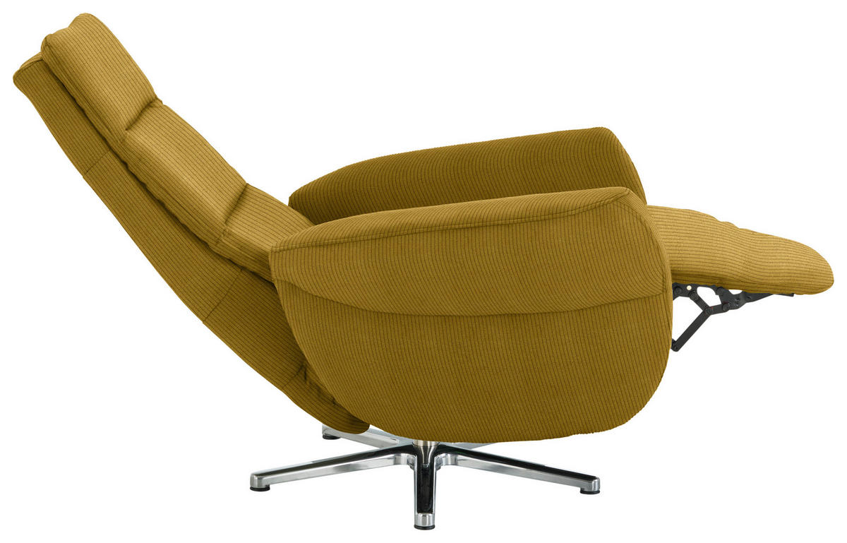 RELAXSESSEL in Textil Grün, Goldfarben  - Chromfarben/Goldfarben, Design, Textil/Metall (78/113/83cm) - Beldomo Speed