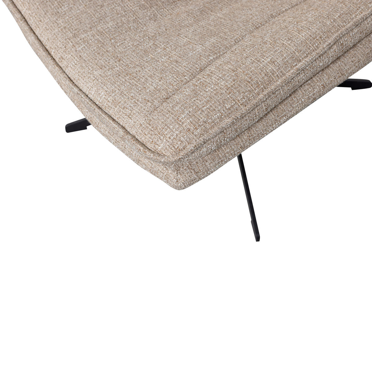 SESSEL in Webstoff Naturfarben  - Schwarz/Naturfarben, Design, Textil/Metall (75/88/94cm) - Livetastic