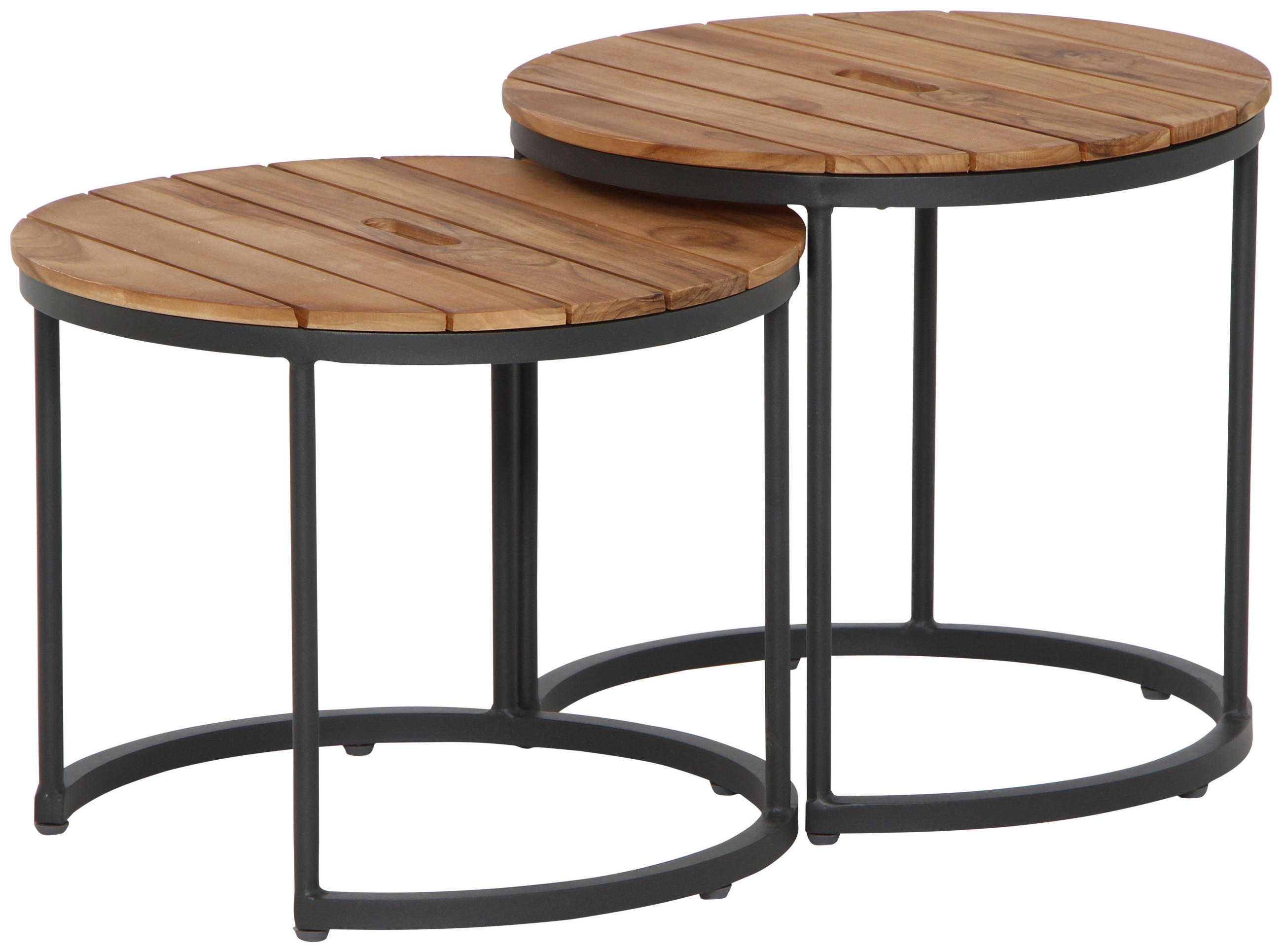 GARTENBEISTELLTISCH 50/50/40 cm Holz  - Anthrazit/Teakfarben, MODERN, Holz/Metall (50/50/40cm) - Siena Garden
